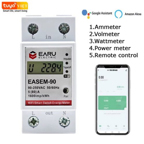 Dong ho dien Wifi Tuya EMW80