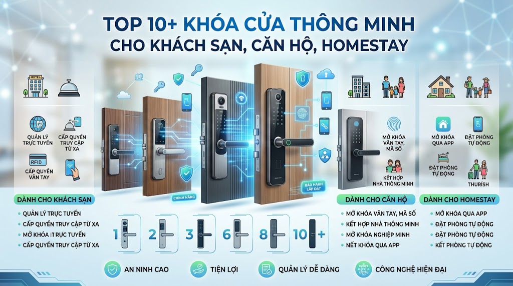 Khoa cua thong minh cho khach san, can ho