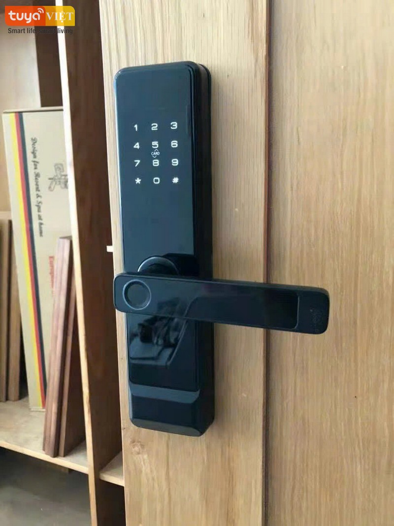 Khóa cửa vân tay giá rẻ Nghệ An - Lắp cho cửa gỗ