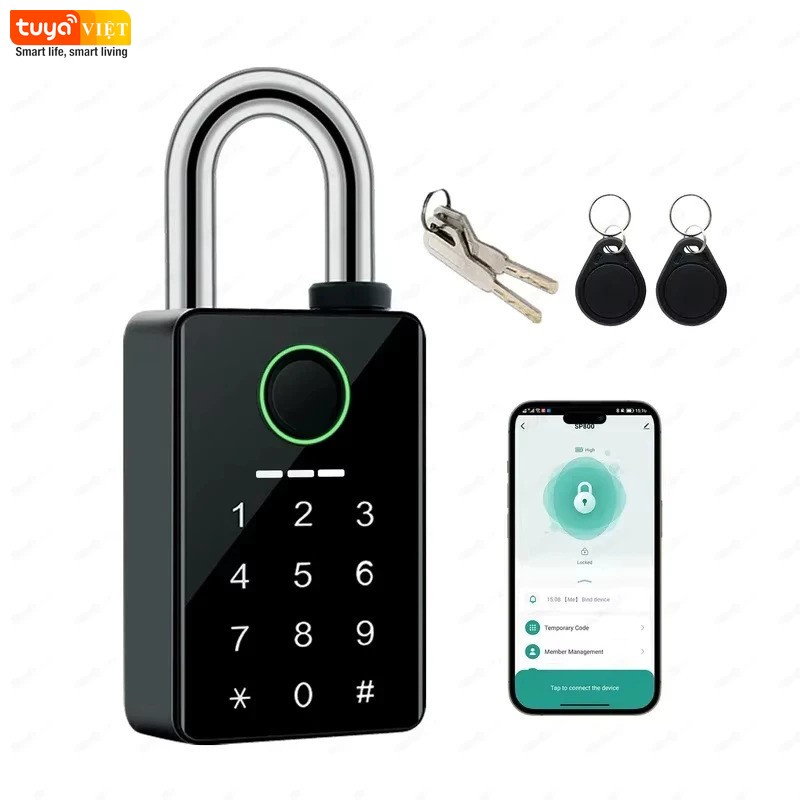 Khóa ổ vân tay Tuya SF200 – Chống nước IP66